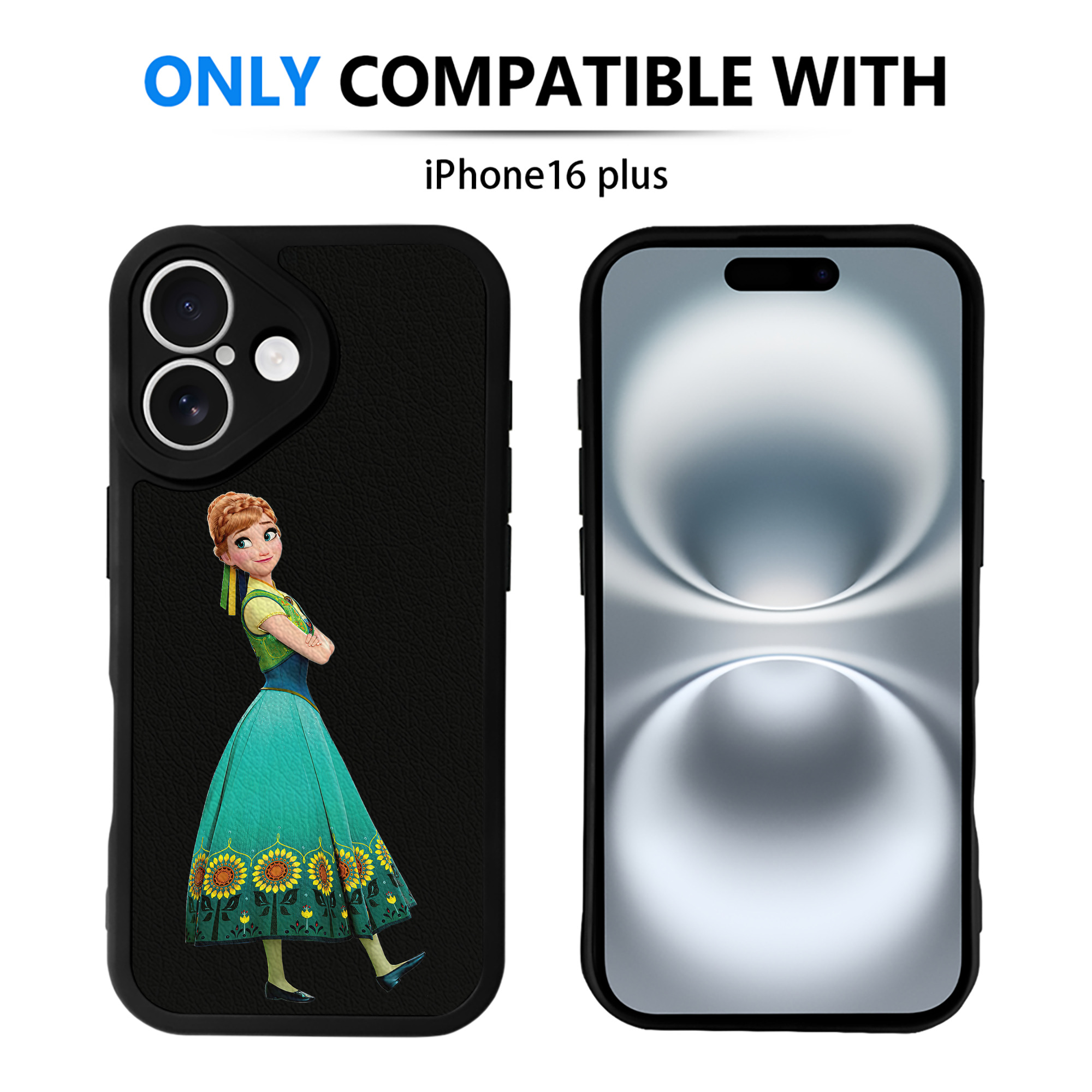 （画像用） アナと雪の女王 アンナ エルサ Frozen Anna Elsa 【iPhone 16シリーズ対応】シリコンスマホケース（レザー調） 材質：シリコン